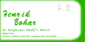 henrik bohar business card